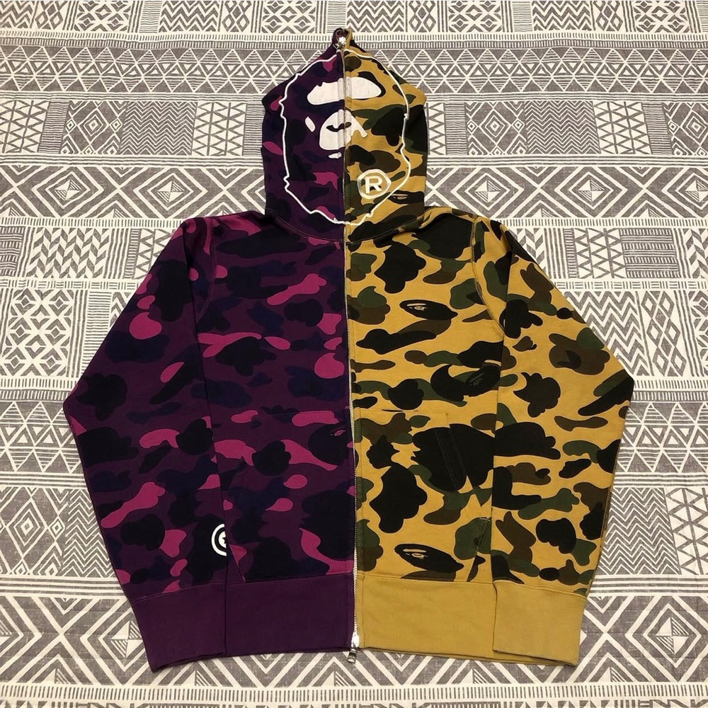 A Bathing Ape Bape 1st Camo Ape Head Full Zip Hoodie Size Small